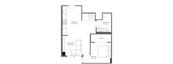 a floor plan of a bedroom apartment