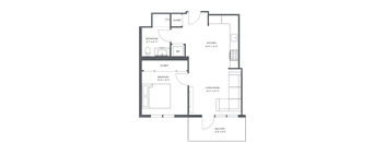 a floor plan of a bedroom apartment