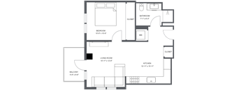 a floor plan of a bedroom apartment