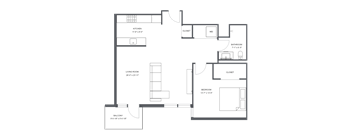 a floor plan of a bedroom apartment