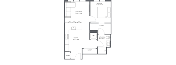 a floor plan of a bedroom apartment