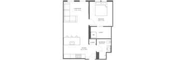 a floor plan of a bedroom apartment