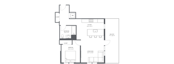 a floor plan of a bedroom apartment