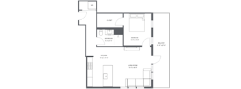 a floor plan of a bedroom apartment