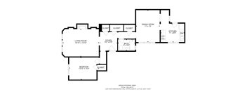 A black and white image of a floor plan for a house.