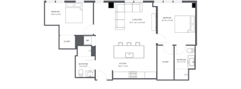 a floor plan of a bedroom apartment