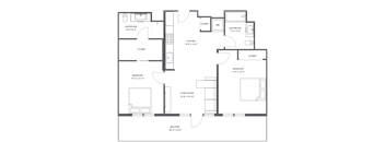 a floor plan of a bedroom apartment