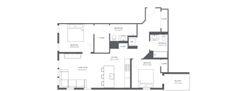 a floor plan of a bedroom apartment