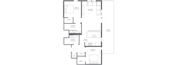 a floor plan of a bedroom apartment
