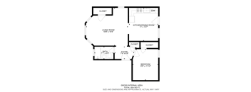 A black and white image of a floor plan for a house.