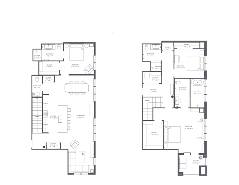 a floor plan of a loft apartment