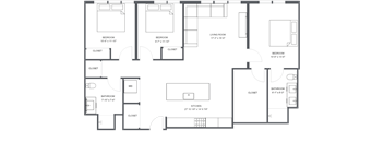 a floor plan of a large bedroom apartment