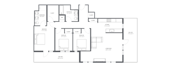 a floor plan of a large bedroom apartment