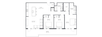 a floor plan of a large bedroom apartment
