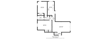 A black and white image of a floor plan for a house.