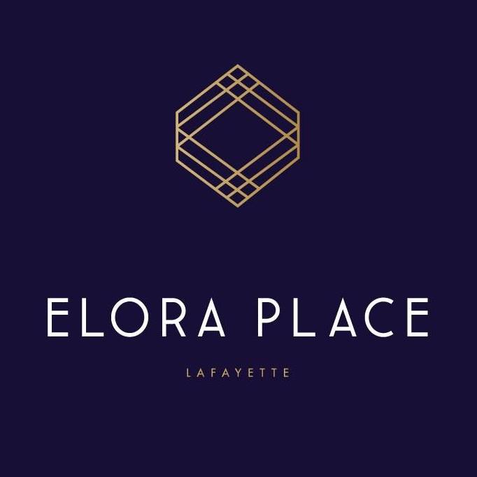 A logo with a hexagonal shape and the text "ELORA PLACE LAFAYETTE" on a dark background.