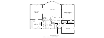 A black and white image of a floor plan for a house.