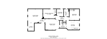 A black and white image of a floor plan for a house.