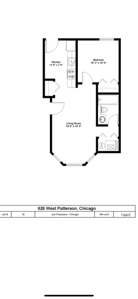 a floor plan of a bedroom floor plan with a bathroom and a closet