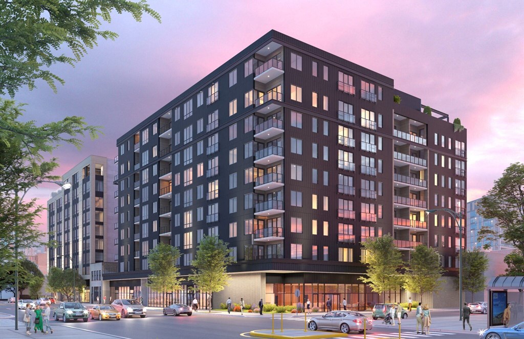 a rendering of the hugo apartments chicago