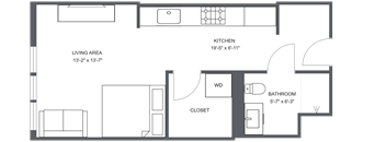 a floor plan of a bedroom apartment