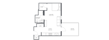 a floor plan of a bedroom apartment