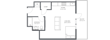 a floor plan of a bedroom apartment