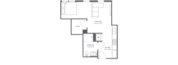 a floor plan of a bedroom apartment