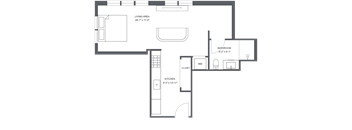 a floor plan of a bedroom apartment