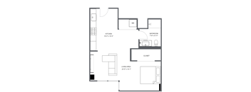 a floor plan of a bedroom apartment