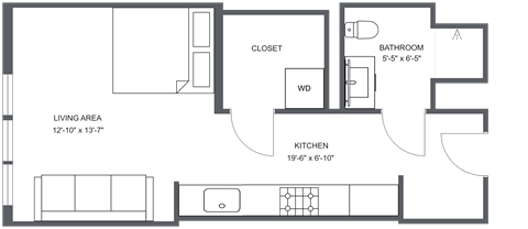 a floor plan of a bedroom apartment