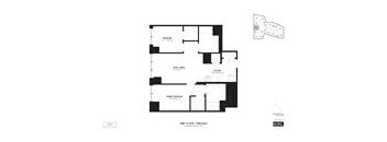 A black and white image of a floor plan for a unit labeled "17 TVP-TYPE B & A".
