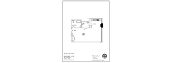 the floor plan for a bedroom apartment with a loft