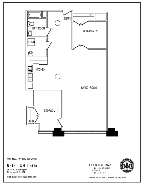 the floor plan for a small apartment with a bedroom and a living room