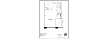 the floor plan for a bedroom apartment with a loft