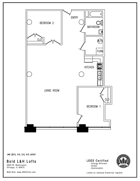 the floor plan for a bedroom apartment with a loft