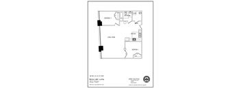 a floor plan of a small house with a bedroom and a living room