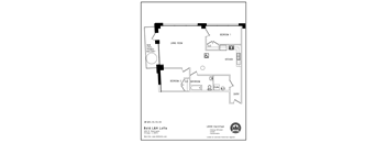 a floor plan of a house with a bedroom and a living room