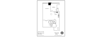 the floor plan for a 1 bedroom unit with a loft