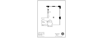 a floor plan of a room with a bed and a closet