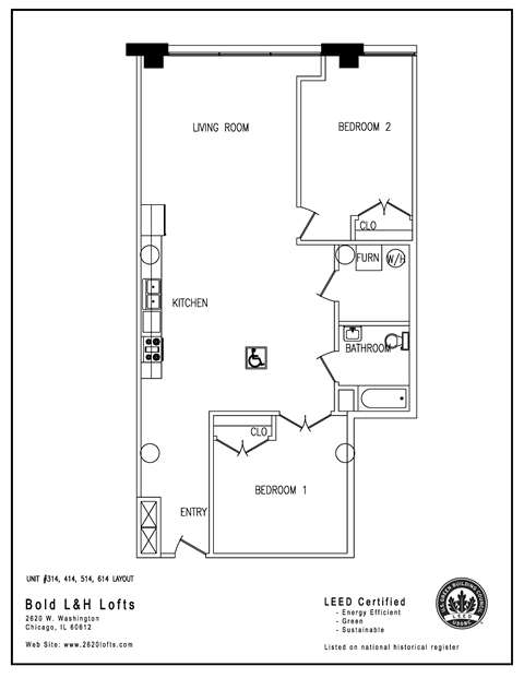 the floor plan for a small loft apartment