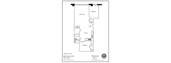 a floor plan of a house with a bedroom and a living room