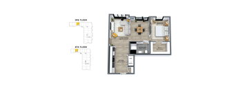 1 Bedroom - 305, 405