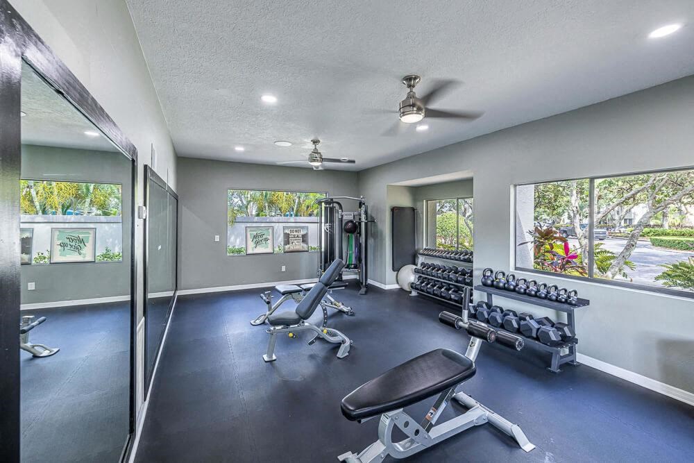 Fitness  center at Huntington Place Apartments in Sarasota, Florida