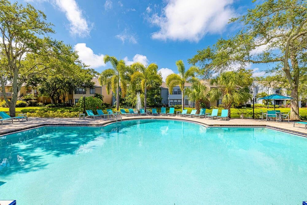 Swimming pool at Huntington Place Apartments in Sarasota, Florida