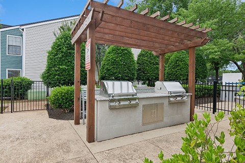 Outdoor BBQ Area with Canopy at Park 2300 Apartments in Charlotte, NC.