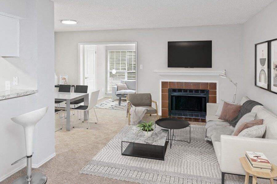 Model living room at Autumnwood, Arlington, 76014