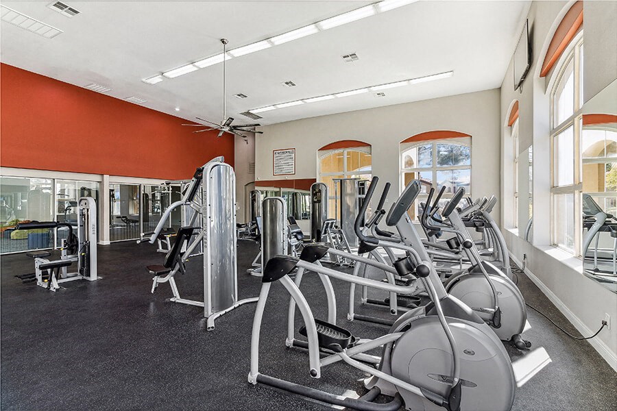 Community Fitness Center with Equipment at Topaz Springs Apartments in Las Vegas, NV.