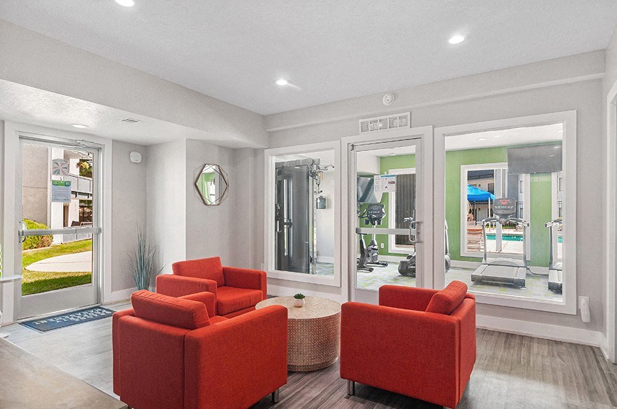 Community Clubhouse with Lounge Furniture at Monaco Apartments in Salt Lake City, UT.