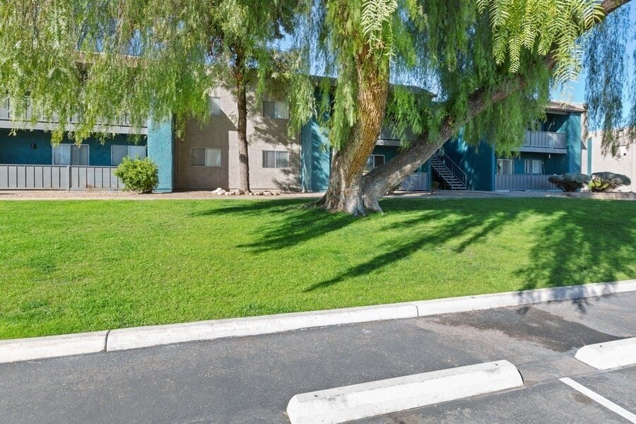 Apartment exterior and parking lot